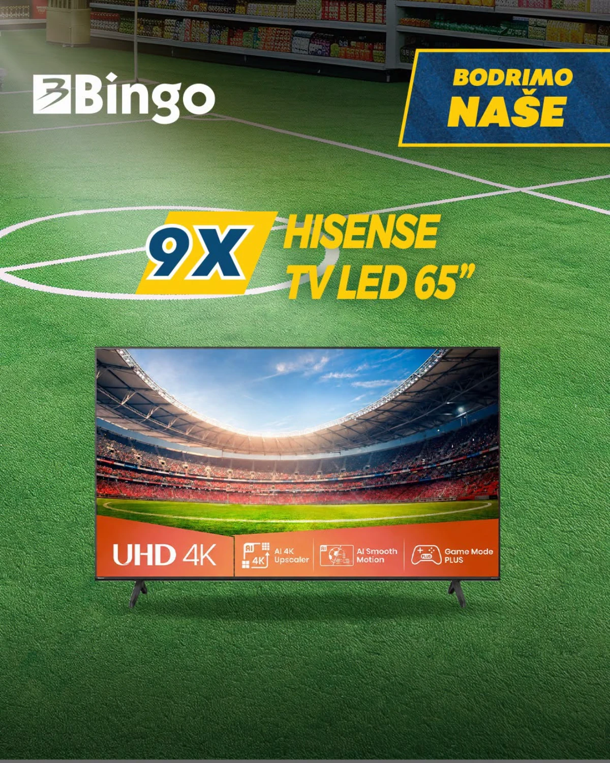 Bingo Bodrimo naše – 9 Hisense TV LED 65 inča među nagradama